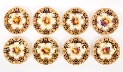 Appraisal: Eight Royal Worcester cabinet plates painted with pears and apples