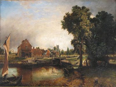 Appraisal: Norwich School th Century View of a lock and a