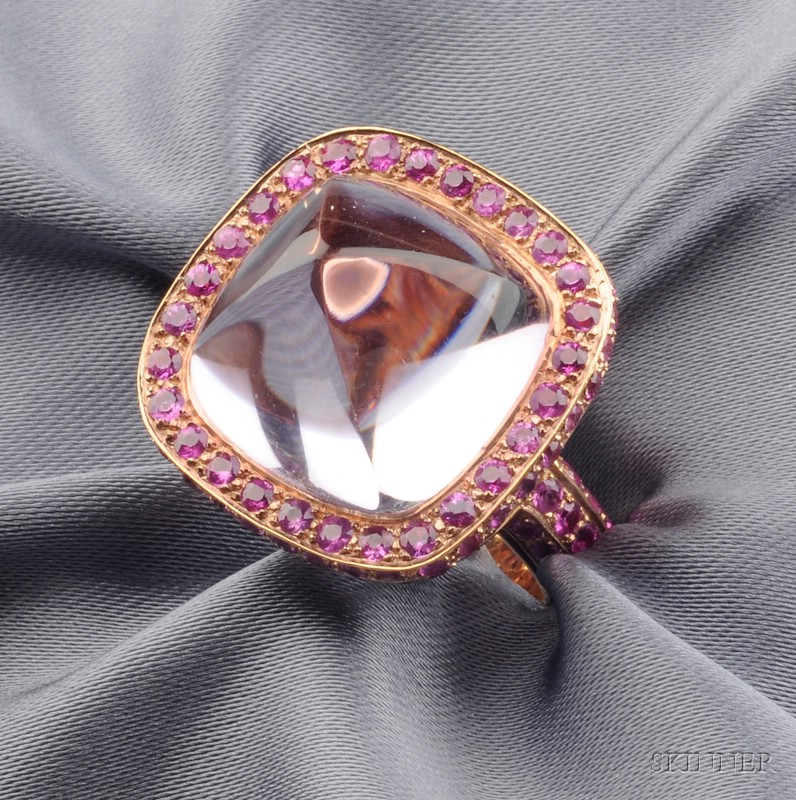 Appraisal: kt Rose Gold and Gem-set Ring Laura Munder bezel-set with