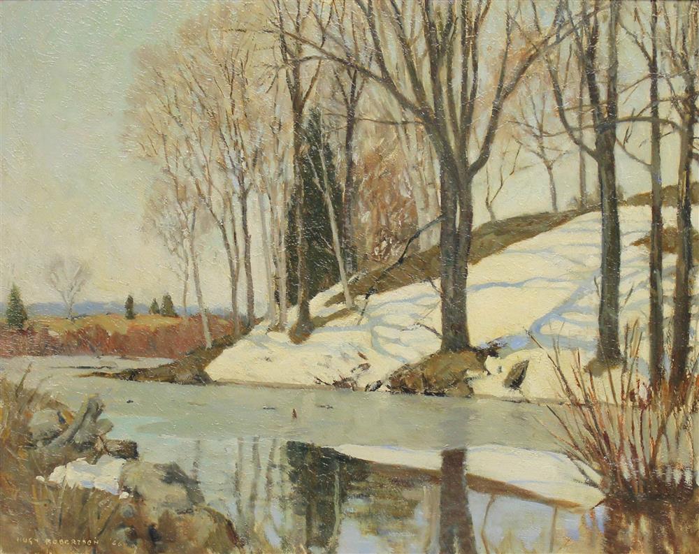 Appraisal: HUGH ROBERTSON CANADIAN TH CENTURY SNOW SCENE Oil on board