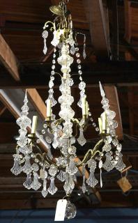 Appraisal: Continental crystal and gilt chandelier Continental crystal and gilt chandelier