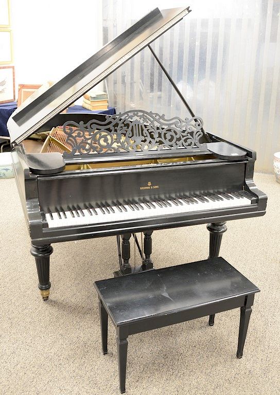 Appraisal: Steinway baby grand piano model A ebonized finish marked Steinway