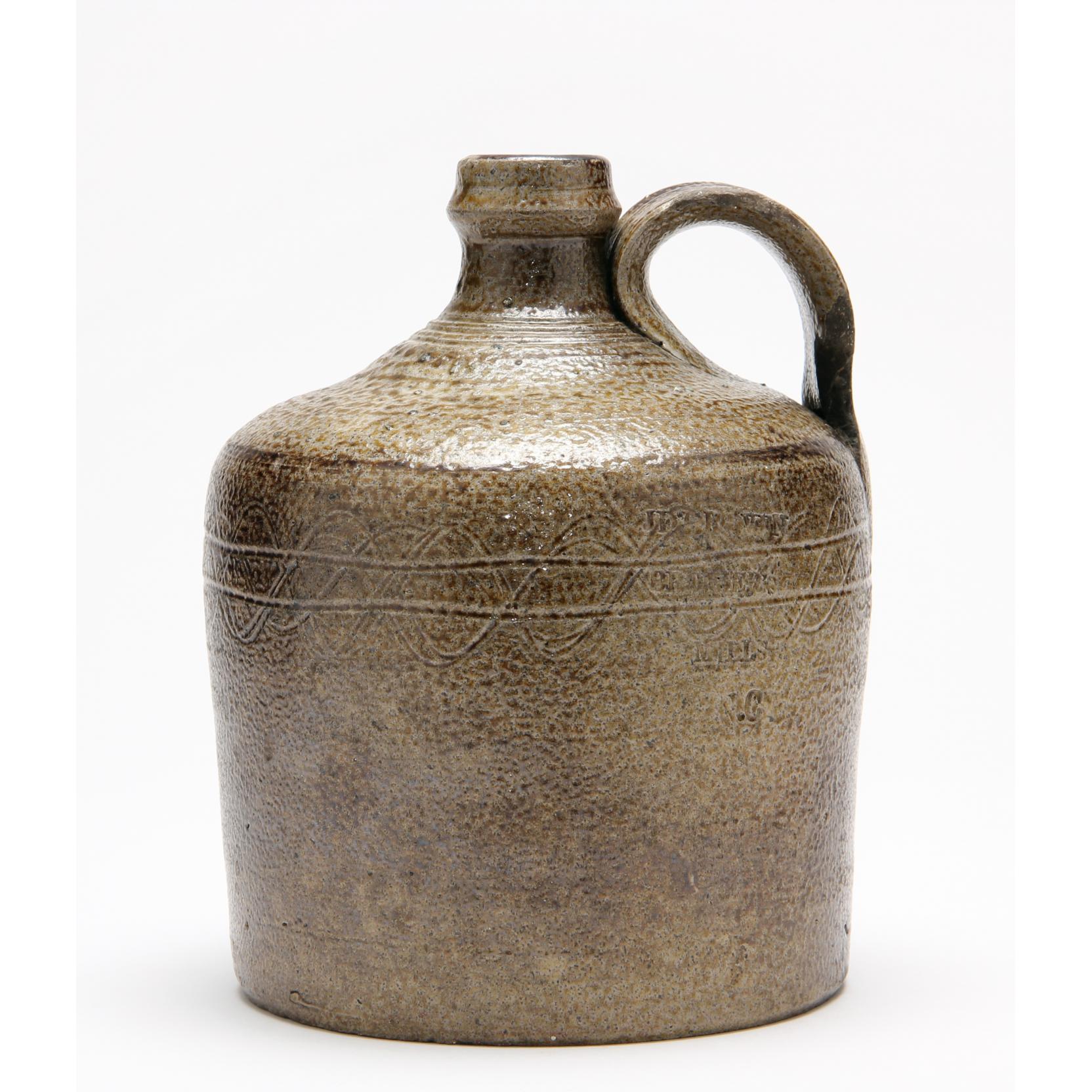 Appraisal: J D Craven Half Gallon Jug Moore Co NC -