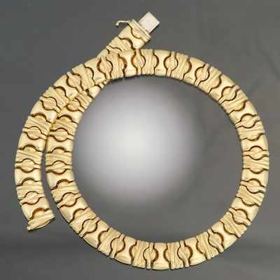 Appraisal: A Laides' Italian Gold Necklace k yellow gold articulated link