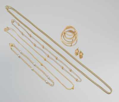 Appraisal: A Group of k Gold Jewelry Pieces Consisting of pieces