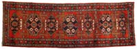 Appraisal: HERIZ ORIENTAL RUNNER Seven medallions on a red field with