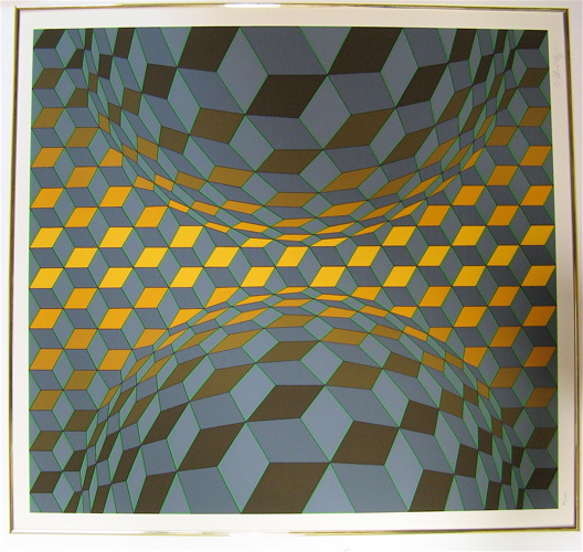 Appraisal: VICTOR VASARELY SERIGRAPH in color Hungarian French - titled Bi-Cheyt