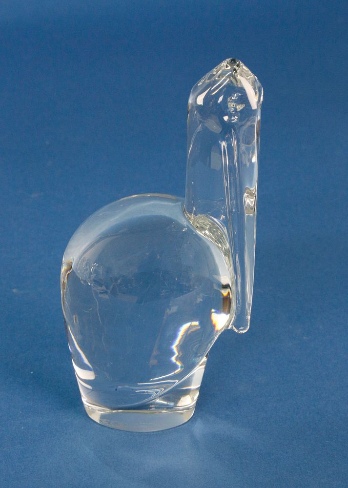 Appraisal: Signed Baccarat Clear Crystal Figural Pelican Signed Baccarat Clear Crystal