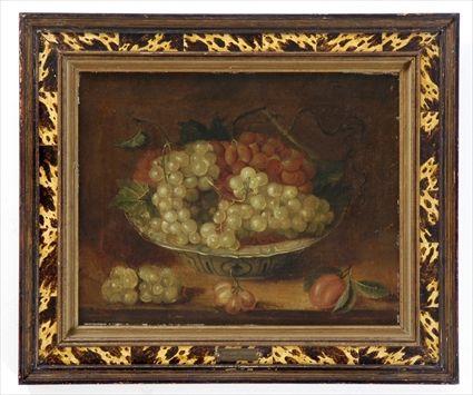 Appraisal: MANNER OF JACOB VAN HULSDONEK NATURE MORTE AUX RAISINS Oil