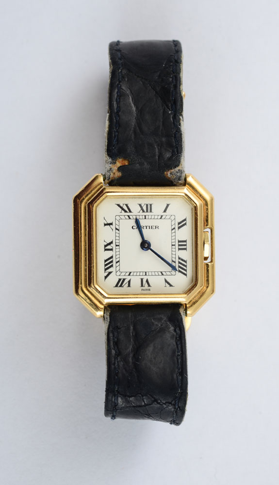 Appraisal: LADY'S K GOLD CEINTURE WRISTWATCH CARTIER PARIS White dial on