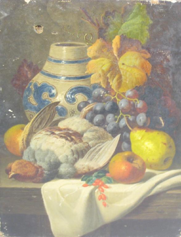 Appraisal: THOMAS CHARLES BALE Larder Still Lifes with Birds and Fruit