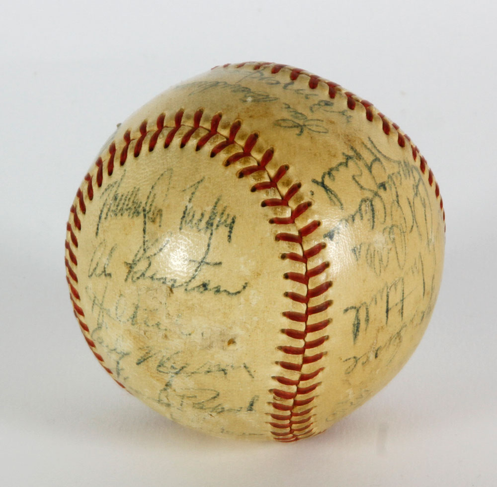 Appraisal: - s Signed Baseball s signed baseball with team signatures