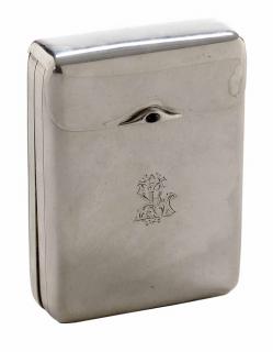 Appraisal: German Silver Four Pforzheim s rectangular overlap hinge cover set