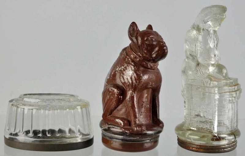 Appraisal: Lot of Glass Candy Containers Santa at chimney with original