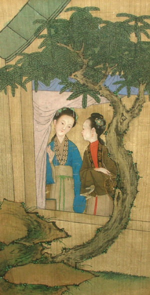 Appraisal: Chinese school late th century- Two women by a window