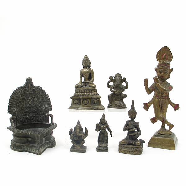 Appraisal: A group of fourteen figures of deities height of tallest