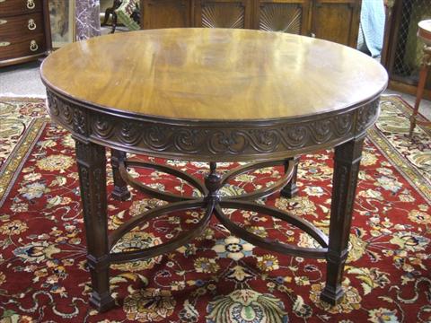 Appraisal: NEOCLASSICAL MAHOGANY CENTER TABLE Circa the circular top over a