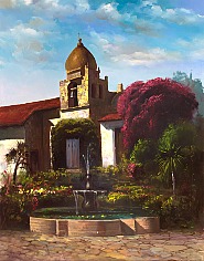 Appraisal: Cyrus Afsary Present Mission Bell del Carmeloil on canvas x