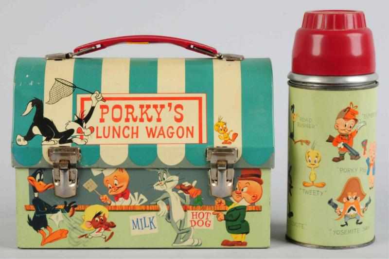 Appraisal: Tin Litho Porky's Dome Lunch Box Circa to Made by