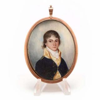 Appraisal: Portrait Miniature of an American Junior Officer Lawrence Sully VA