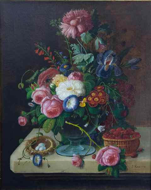 Appraisal: SEVERIN ROESEN AMERICAN - FLORAL STILL LIFE Oil on canvas