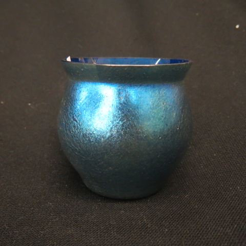 Appraisal: Loetz Art Glass Vase rich blue iridescent textured finish excellent