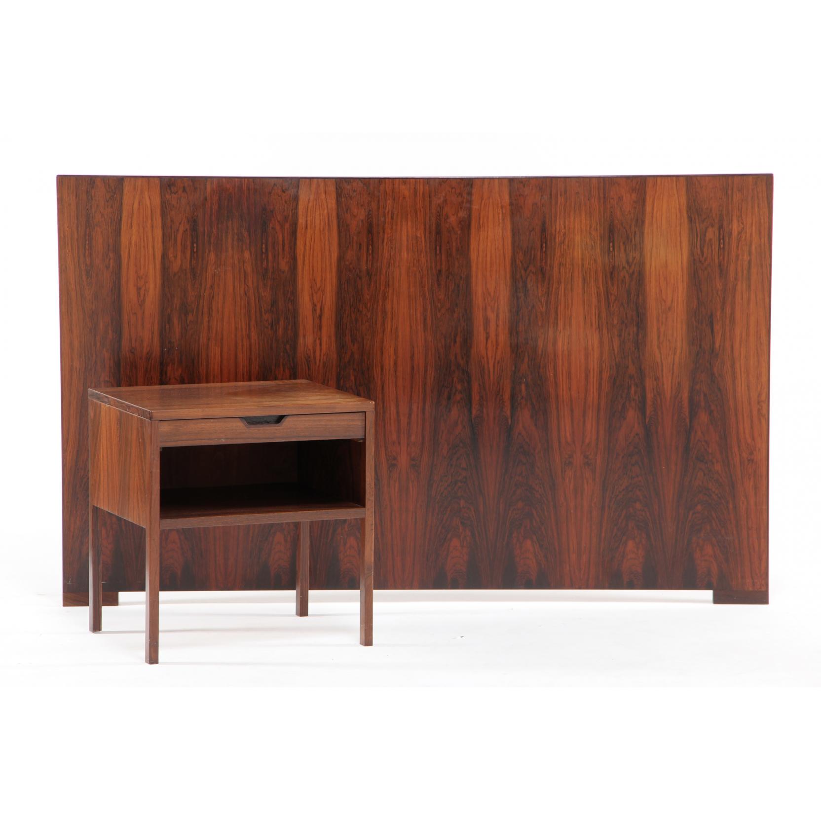 Appraisal: Danish Modern Bedroom Set circa rosewood and rosewood veneer two