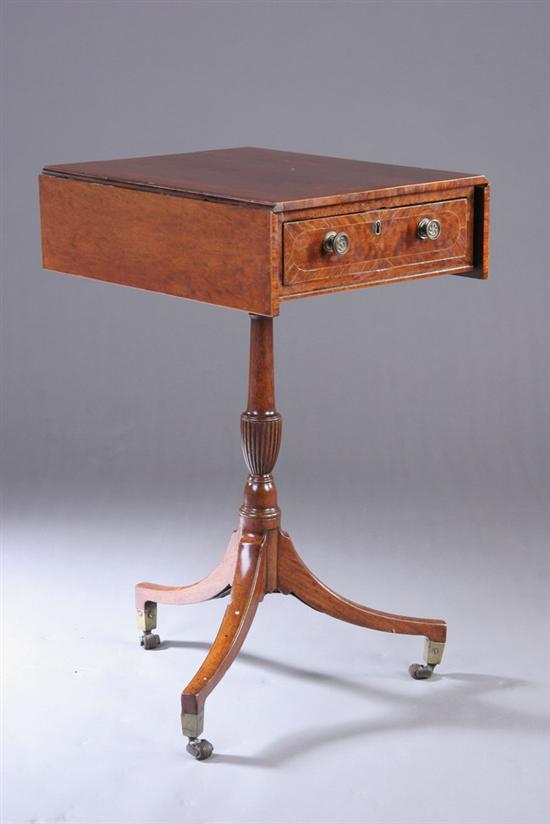 Appraisal: ENGLISH REGENCY MAHOGANY WORKTABLE early th century Rectangular top with