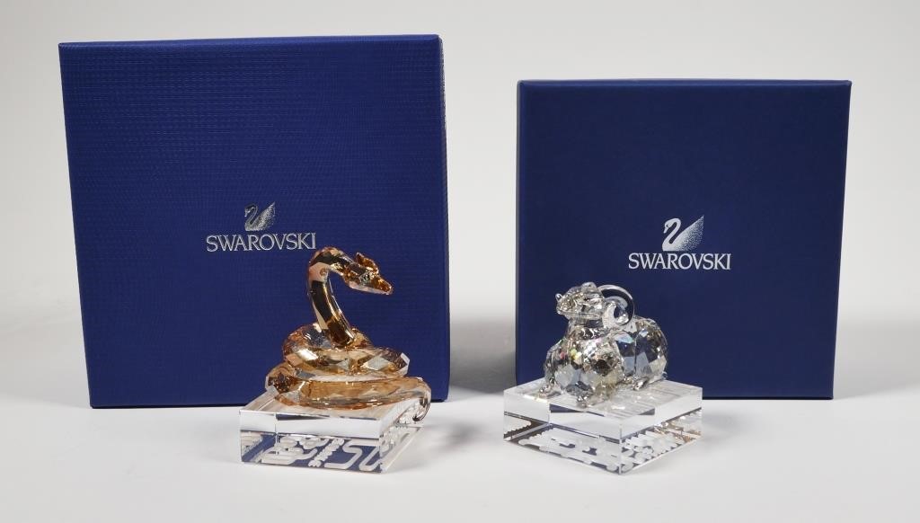 Appraisal: Two crystal figurines by Swarovski including SHEEP and LIMITED EDITION