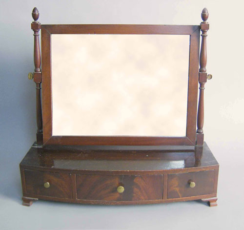 Appraisal: Federal style mahogany shaving mirror l w