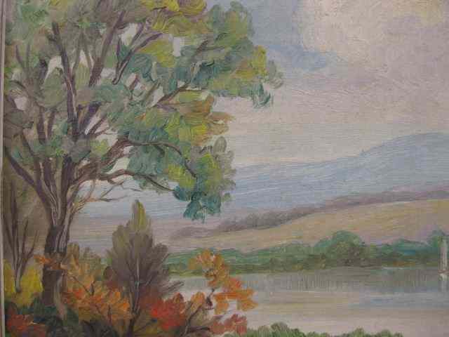 Appraisal: Mac Arthur Oil Landscape with Lake image area '' x