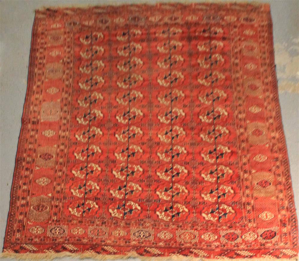 Appraisal: BOKHARA TEKE TURKMEN WOOL RUG design on a red background