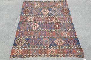 Appraisal: Caucasian Kilim Rug Caucasian Kilim rug ' long wide