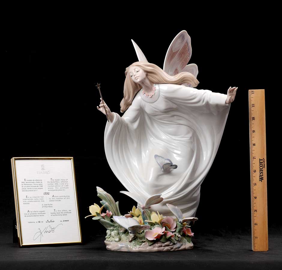 Appraisal: LLADRO FAIRY OF THE BUTTERFLIES PORCELAIN FIGURE Glazed finish figure