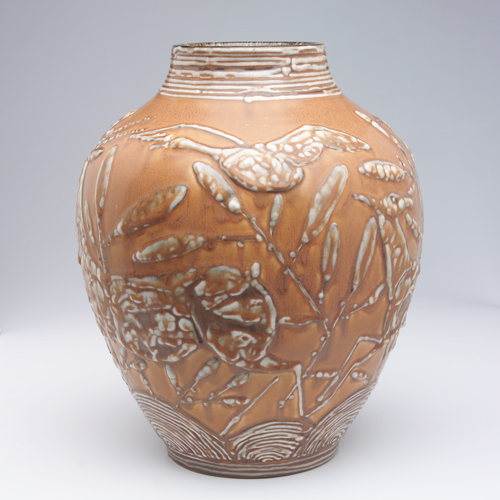 Appraisal: ROOKWOOD Large squeezebag-decorated Art Deco vase by William Hentschel with