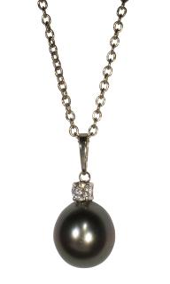 Appraisal: Mikimoto Tahitian black cultured pearl diamond and k white gold