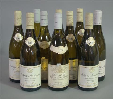 Appraisal: TEN BOTTLES OF MIXED WHITE BURGUNDY Includes three bottles of