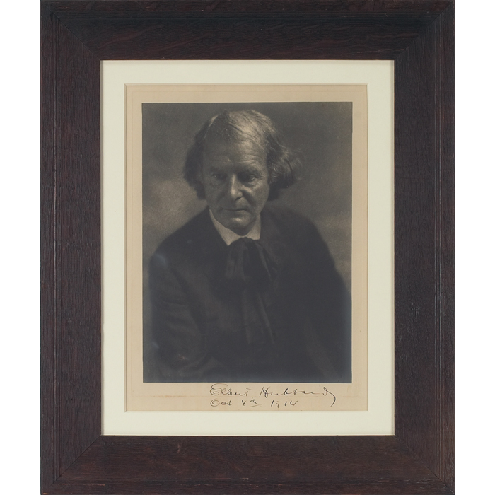 Appraisal: Elbert Hubbard photogravure signed by Hubbard and dated in margin