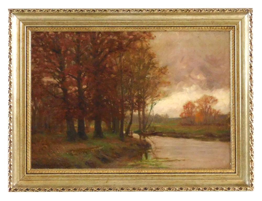 Appraisal: William Merritt Post American - Autumn Landscape oil on board