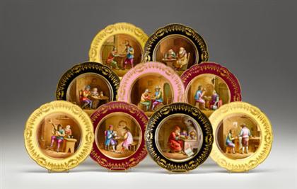 Appraisal: Set of ten Sevres porcelain cabinet plates after David Teniers