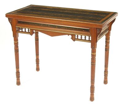 Appraisal: A Victorian walnut and parcel gilt card table by Gillows