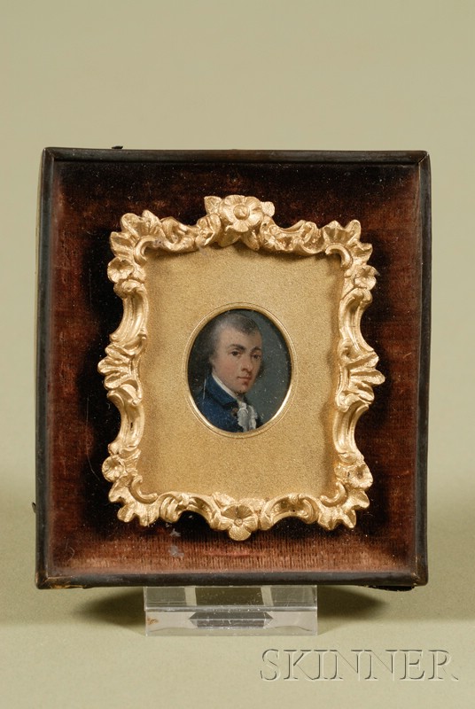 Appraisal: Late th Century English School Miniature Portrait of a Young