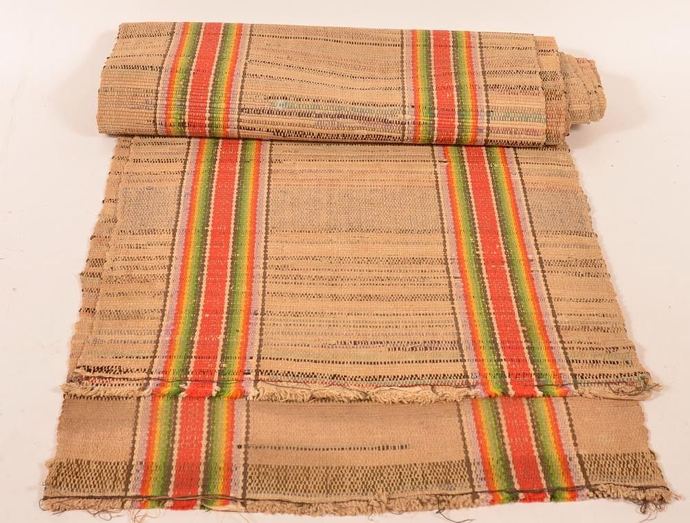 Appraisal: PA th Century Colorful Rag Carpet Runner Pennsylvania th Century