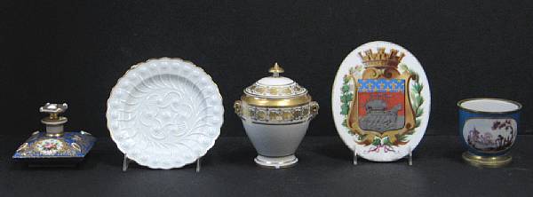 Appraisal: An assembled group of porcelain th th century Comprising French