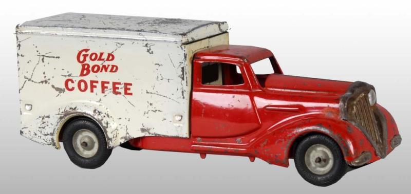 Appraisal: Pressed Steel Metalcraft Gold Bond Coffee Truck Description American Art