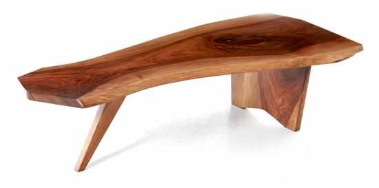 Appraisal: Walnut slab coffee table attributed to the workshop of George