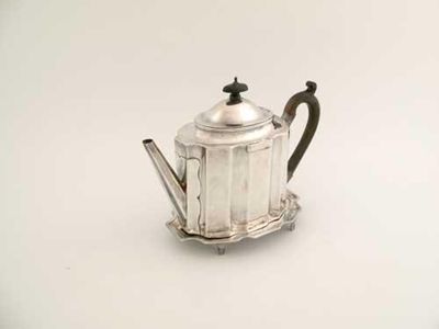 Appraisal: A George III teapot and stand of shaped oval outline