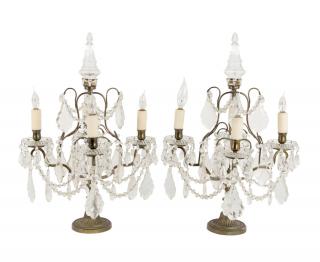 Appraisal: A PAIR OF CONTINENTAL STYLE FOUR-LIGHT GIRANDOLES th century Each