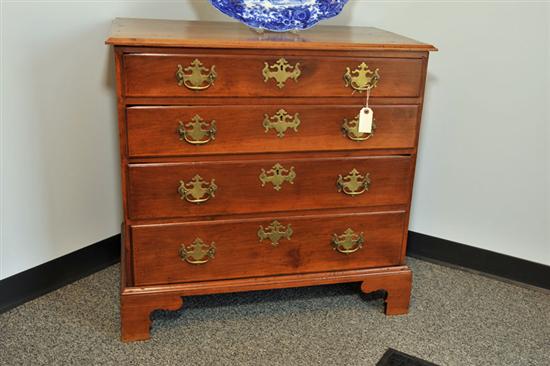 Appraisal: CHEST OF DRAWERS Cherry Chippendale style chest having four graduated