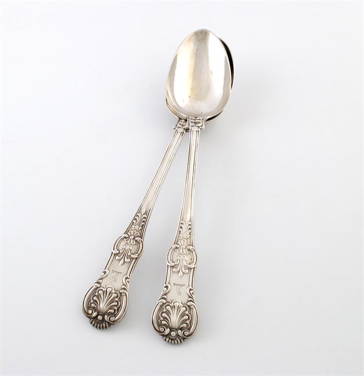 Appraisal: A pair of William IV silver King s pattern basting